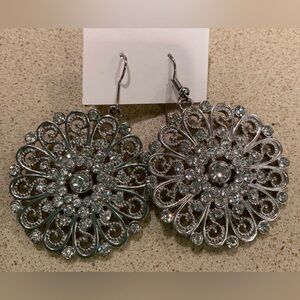 Vintage Snowflake with Crystal Earrings